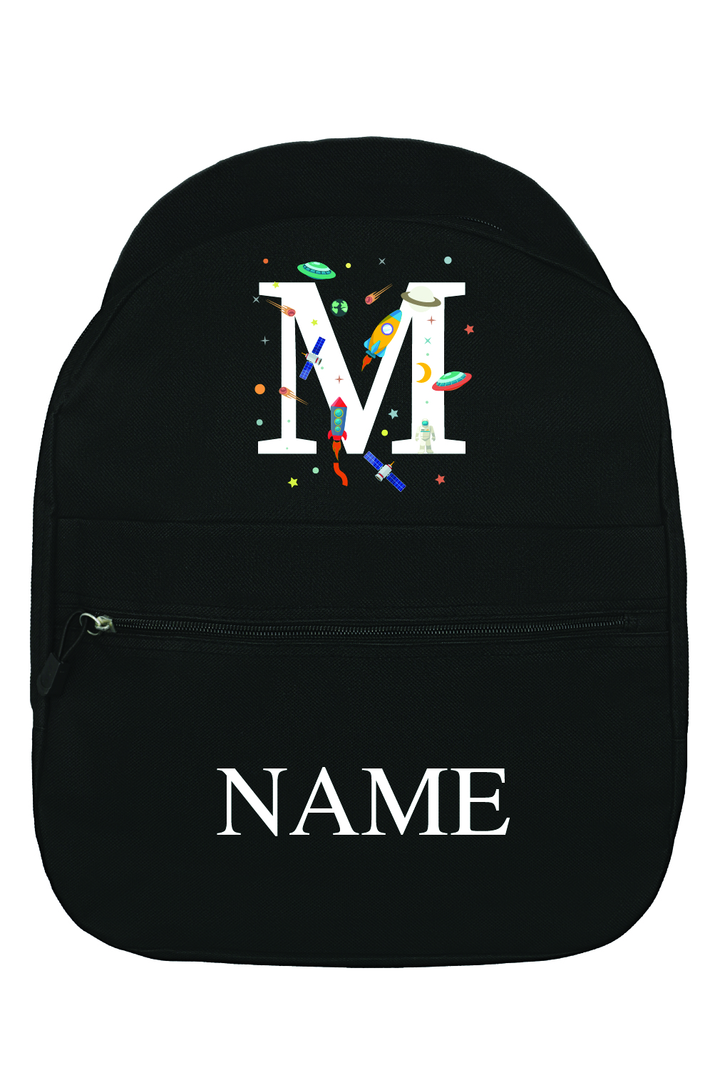 Personalised Alphabet Black Backpack for Kids